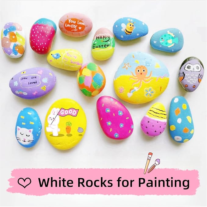 18PCS White Painting Rocks, Small Rocks - Image 5