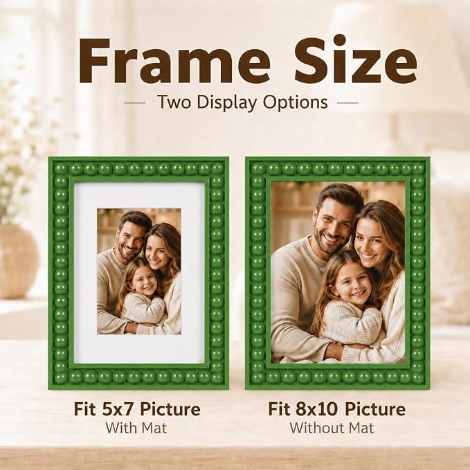 Solid Wood 8x10 Picture Frame Beaded Frame - Image 3