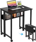 GreenForest Folding Desk with Wheels, 24.8" Rolling Table by GreenForest