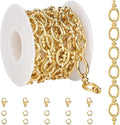6.5 FT Bright Gold Chains for Jewelry Making Oval Circle Chain Link | Stainless by kyutong