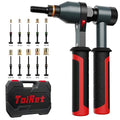 Rivet Nut Tool Rivet Nut Kit, Rivnut Tool Kit with 10 Metric and SAE Mandrels, 100 Pcs Rivet Nuts Assortment Kit, Professional Ratchet Nutsert Tool Kit with Rugged Carrying Case, TR21