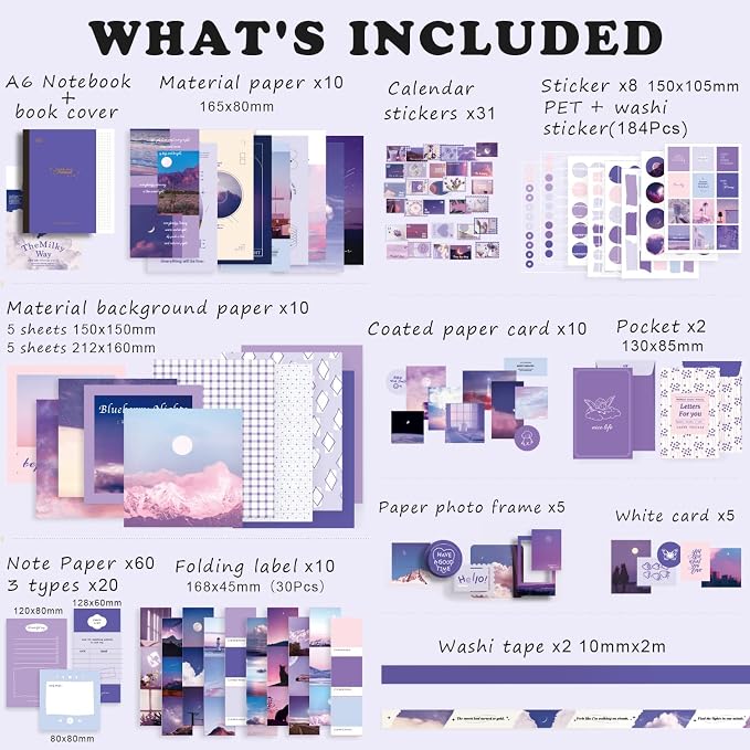 Draupnir Aesthetic Scrapbook Kit, Bullet Junk Journal Kit - Image 2