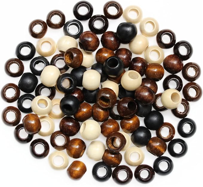 200Pcs Large Hole Natural Wood Beads, BetterJonny 20mm Rondelle Round Wooden - Image 2