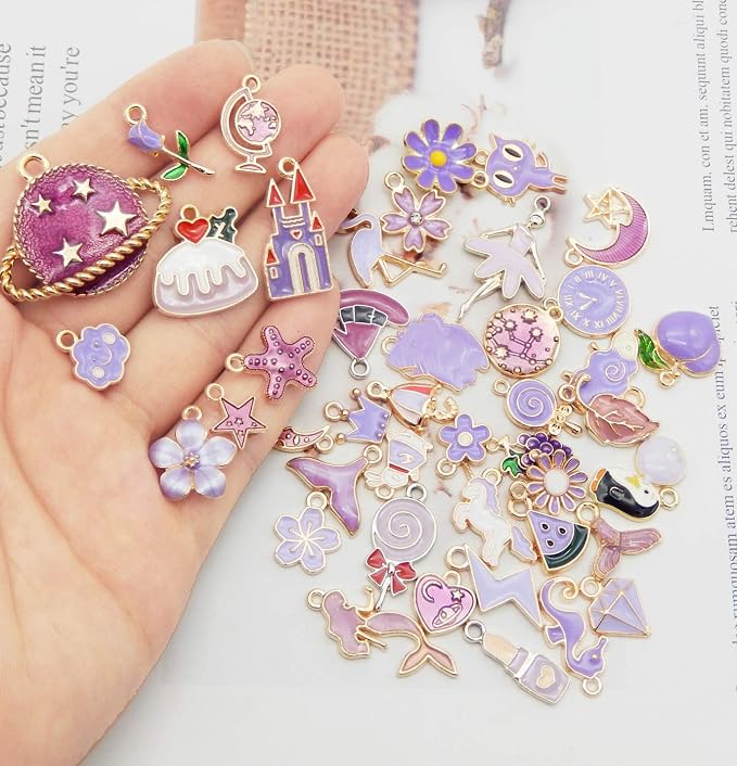 30pcs Mixed Enamel Charms Pendants - Image 2