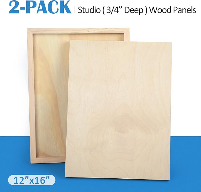 Falling in Art 2 Pack 12x16 Unfinished Birch Wood Panels Kit - Image 7