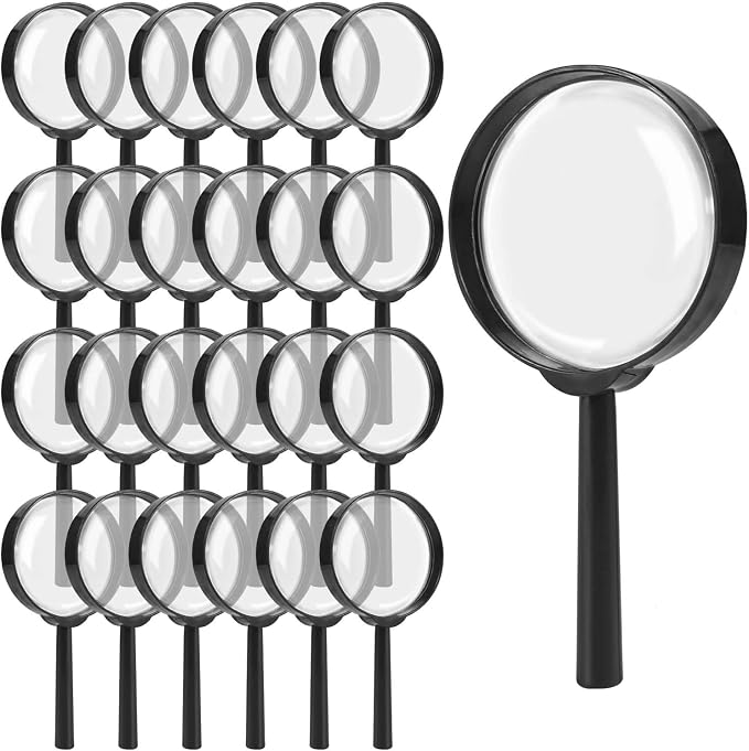 SenseYo 24 PCS Magnifying Glass 5X Mini Kids Magnifying Glass by SenseYo