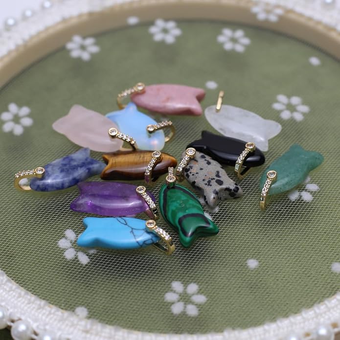 LE SKY Natural Stone Pendants Healing Crystal Gemstones - Image 5