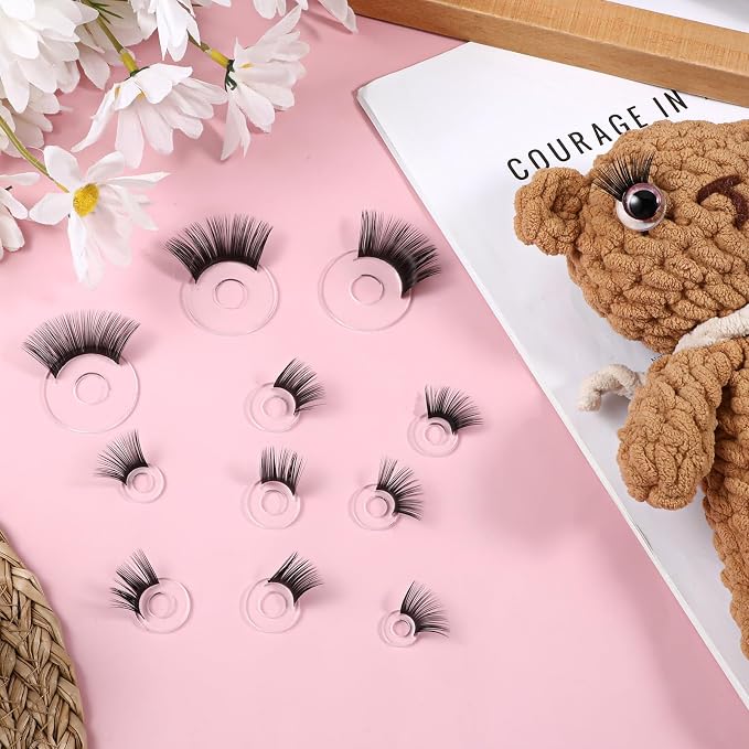20pcs Safety Doll Eyelashes for Crocheting, 5 Sizes Eyelashes for Doll Making - Image 5
