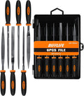 Needle File Set - Carbon Steel 6-Piece Set Includes Flat, Flat Warding, Square, Triangular, Round, Half-Round Files