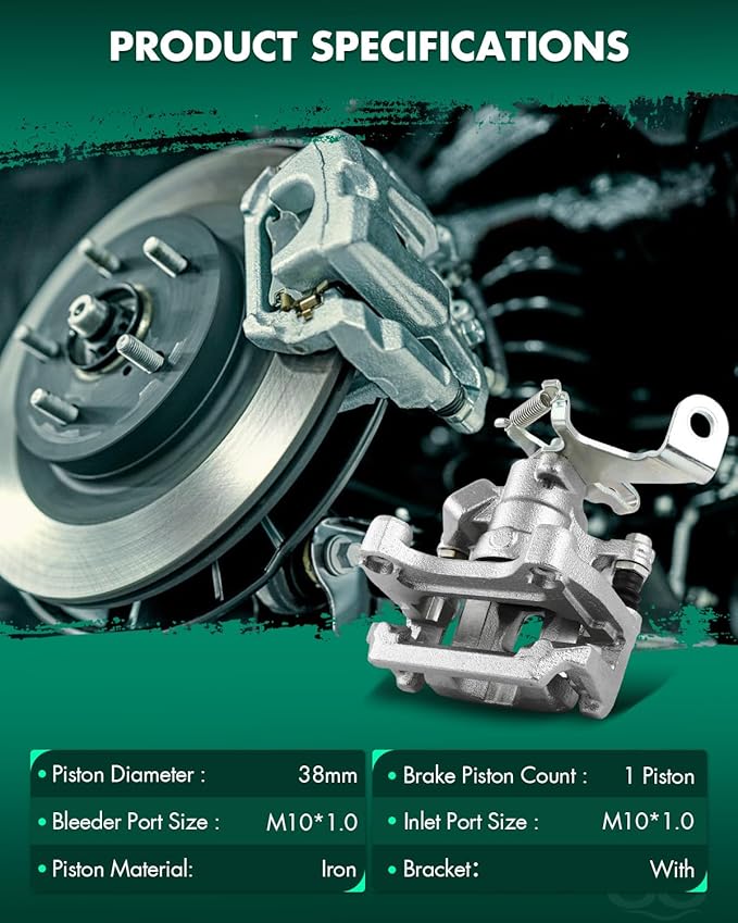 SCITOO 19B7122 Rear Right Disc Brake Caliper w/Bracket Fit For Mazda For CX-5 2013-2015, Single Piston