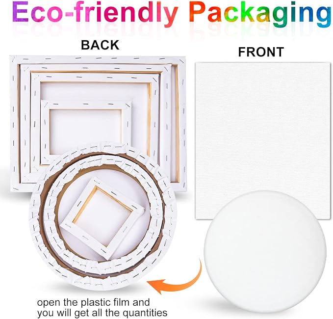 14 Packs Stretched Canvases for Painting, Round Canvas - Image 2