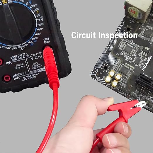 2Pcs 4mm Banana Plug to Alligator Clip Test Lead Wire Cable Set 3.28ft Banana Plug to Crocodile Alligator Clip Test Probe for Automotive multimeters, Testers (X-Y 16A 2S).