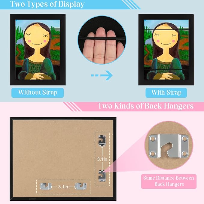 Kids Art Frames, 9x12 Front Opening Kids Artwork Frames Changeable, Holds 50 Pcs - Image 5