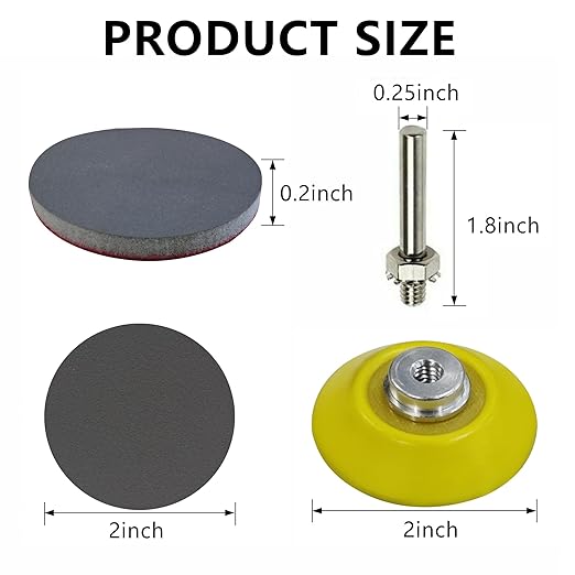 64 PCS 2 Inch Sanding Disc Pad,Hook and Loop Sanding Pads 180 to 3000 Wet Dry Sponge Sandpaper with 1/4” Shank for Drill Sanding Grinder Rotary Tools Curved Surface Polishing and Sanding