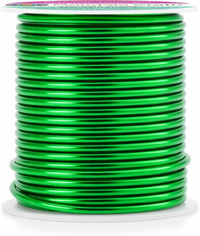 Mandala Crafts 13 Gauge Kelly Green Anodized Aluminum Craft Wire, 60 FT | - Image 2
