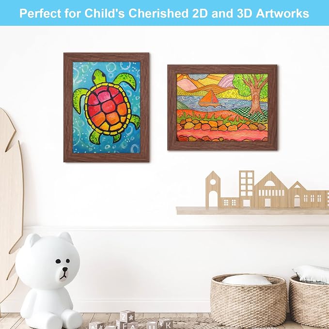 Kids Art Frames, 9x12 Front Opening Kids Artwork Frames Changeable, Holds 50 Pcs - Image 6