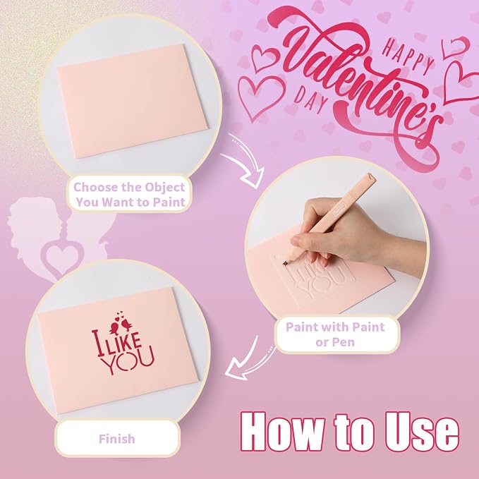 Augshy 56 Pack Valentine's Day Stencils, Reusable Craft Templates, 3 Inch | - Image 3