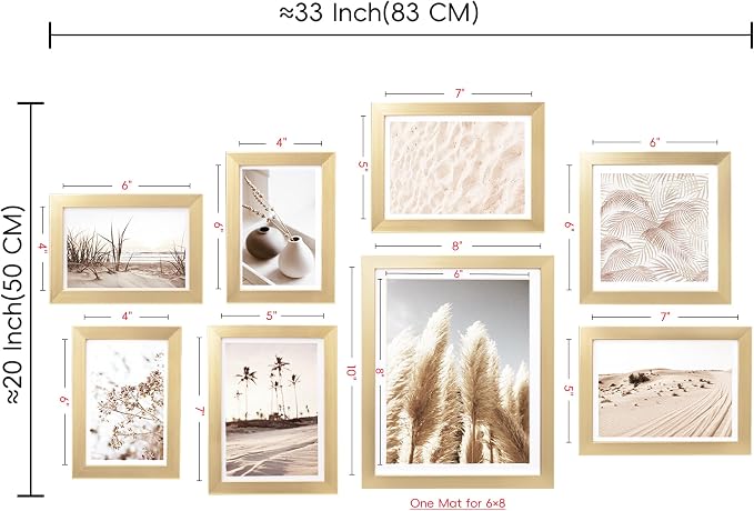 ArtbyHannah Gallery Wall Frame Set, 8 Pack Picture Frames Collage Wall Art Decor - Image 3