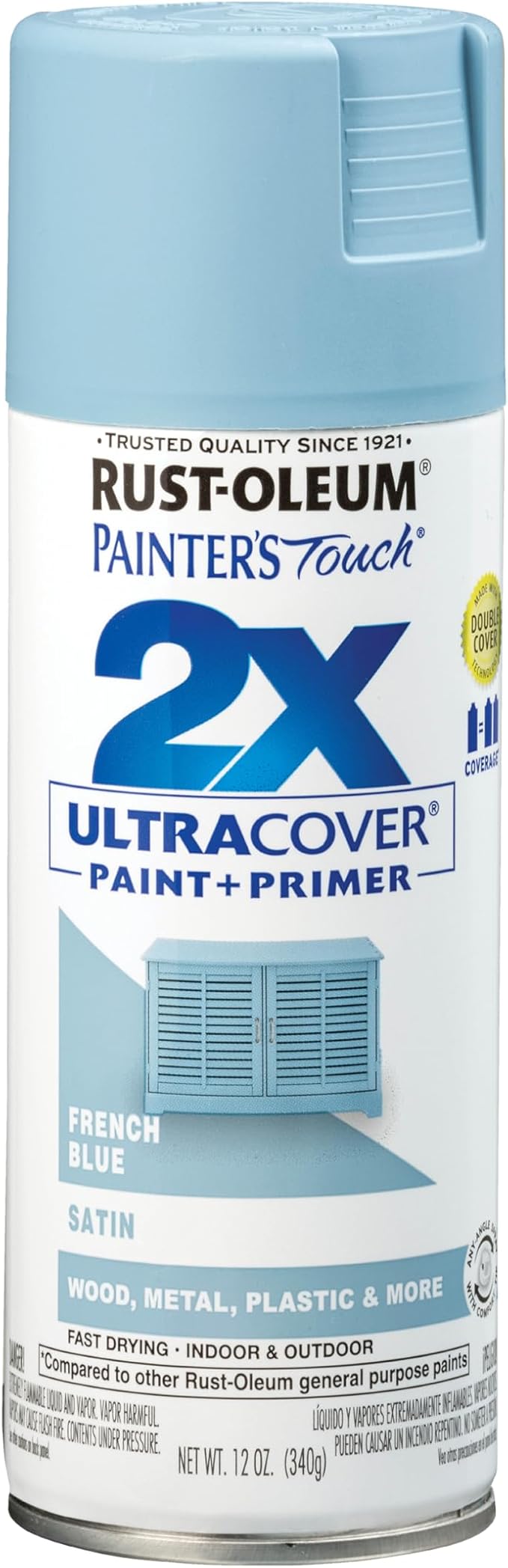 Rust-Oleum Painter's Touch 2X Ultra Cover Spray Paint, Satin French Blue | by Rust-Oleum