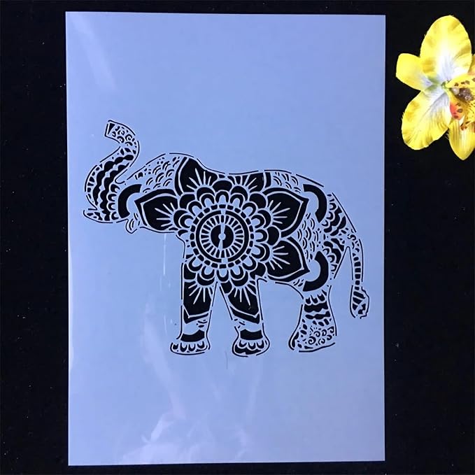 TIAMECH A4 Reusable Nose Up Elephant Stencil - Image 7