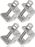 Stainless Steel C Clamps Mini 1 Inch for Mounting, Heavy Duty Metal U Clamps for Metal Working, Small Desk Clamp with Stable Wide Jaw Opening & Protective Pads/I-Beam Design (4pcs)