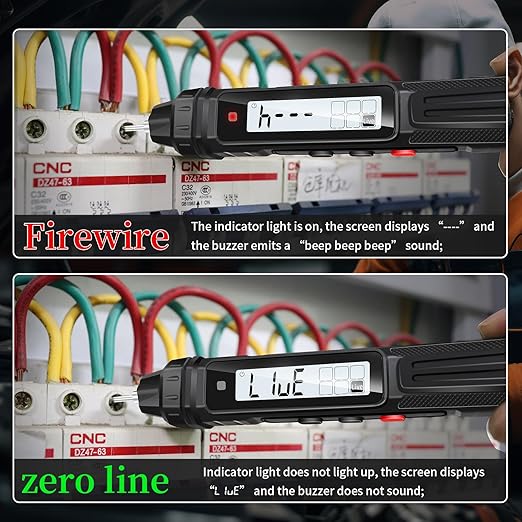 Pen Type Digital Multimeter Voltage Tester NCV Non-Contact Meter 600V Voltmeter, with LCD Backlit Display, Measure AC DC Voltage Resistance Diode Continuity for Electrician Tools