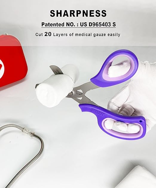 MEUUT 2 Pack Medical Scissors Titanium-coated Trauma Shears -8 inch Heavy Duty Bandage Scissor Surgical Grade Shears EMT Scissors for EMT Workers Doctors Nurses