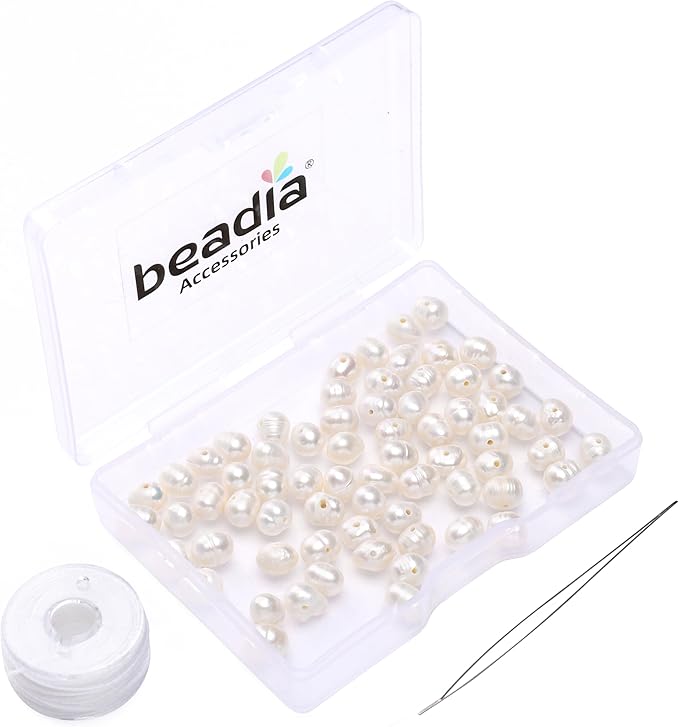 Natural Pearl Beads Potato 5-6mm White Freshwater Cultured Loose Gemstone Beads for DIY Jewelry Making 13.8''/Strand HQ