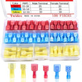 Twidec/100PCS Nylon Spade Connectors Kit 22-10 Gauge Male and Female Wire Spade Terminal Quick Disconnect Fully Insulated Wire Crimp Connector for Automotive Marine
