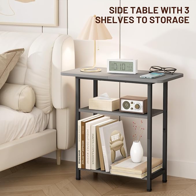 SLEEPING LAMB Side Table for Living Room, 3-Tier End Table for Small Space - Image 5