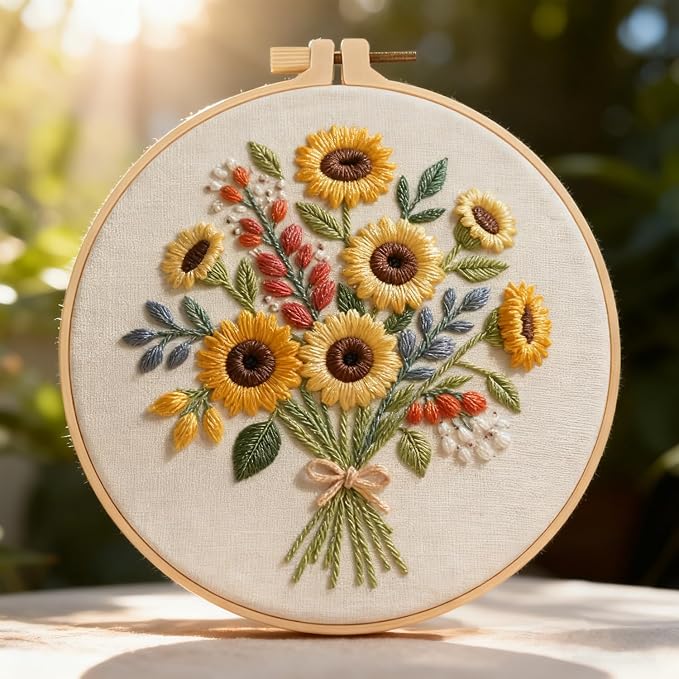 Sunflower Embroidery Kit for Beginners - Image 5