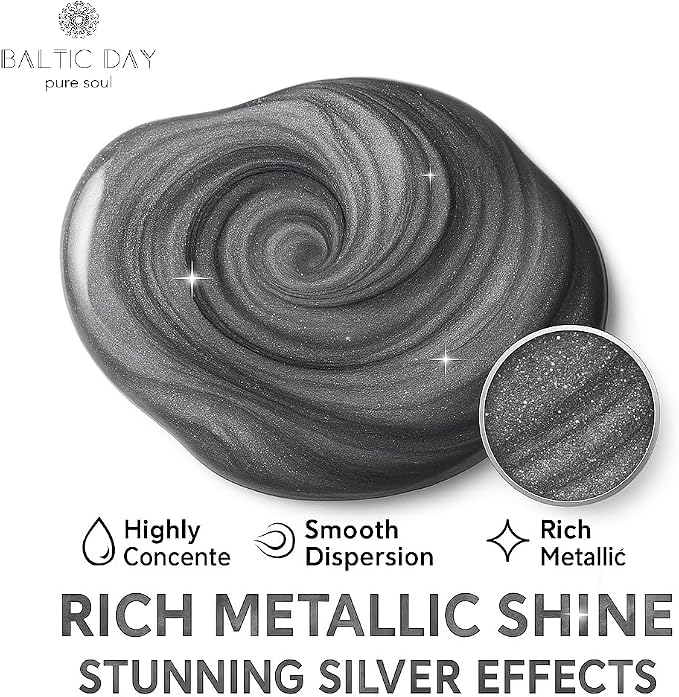 BALTIC DAY Metallic Platinum Silver Epoxy Resin Pigment Paste XL – Opaque Epoxy - Image 6