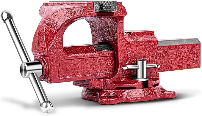 Forward 1305 5 Inch Home Vise Ductile Iron 5" Bench Vise Homeowner's Vice with Anvil and Swivel Base
