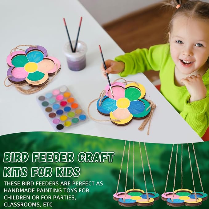 DoubleFill 48 Pcs Thickened Wood Bird Feeder Craft Kits - Image 5