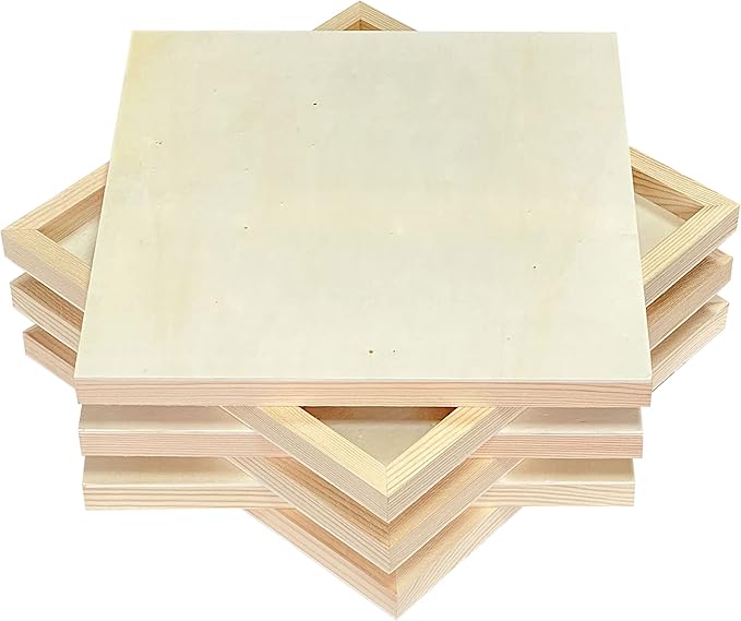 Wood Art Panels 12x12 Unfinished Wooden Canvas Panels 6-Pack Wood Frame - Image 4