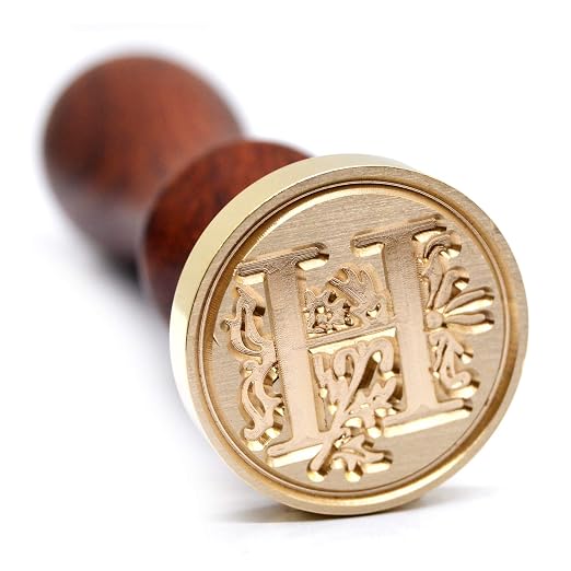 Medieval Initial Alphabet Wax Seal Stamp, Brass Head Wooden Handle, by TELOSMA