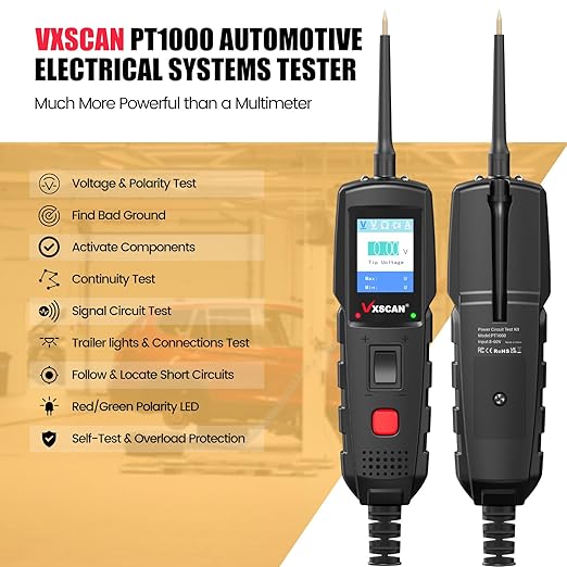 Automotive Power Circuit Probe Kit, Circuit Tester Breaker Finder Tool, 12/24V Short Open Breaker Circuit Finder Wire Tracer AC/DC Trailer Relay Fuse Test with 20FT Cord