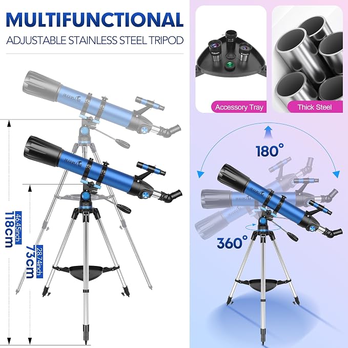 Telescope, Telescope for Adults High Powered, 90mm Aperture 800mm Professional - Image 5