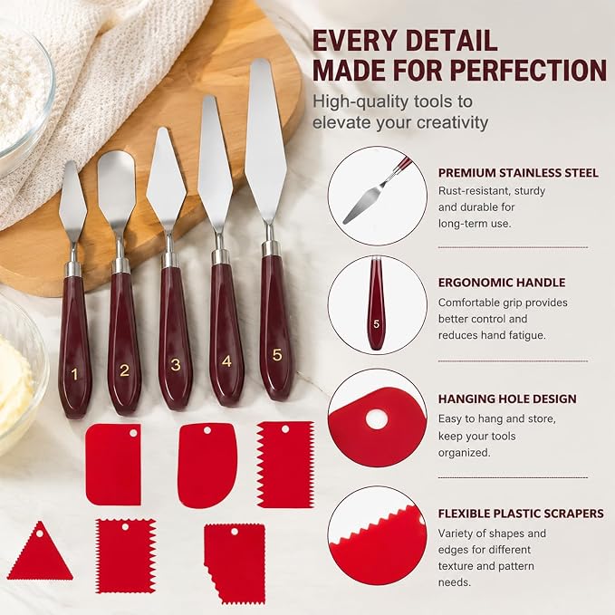 11 Pcs Stainless Steel Palette Knife Set – Professional Painting Knives - Image 5