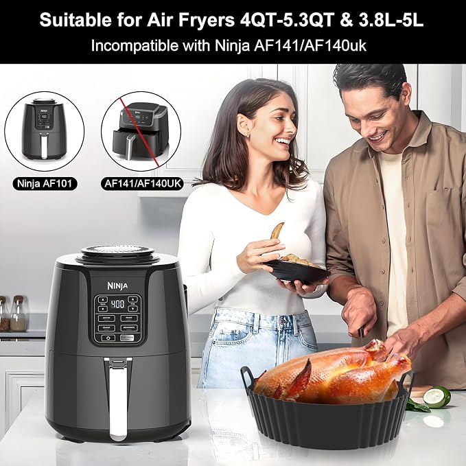 Round Silicone Air Fryer Liners 3Pack, Ninja AF101 & AF161 Silicone Liners - Image 3