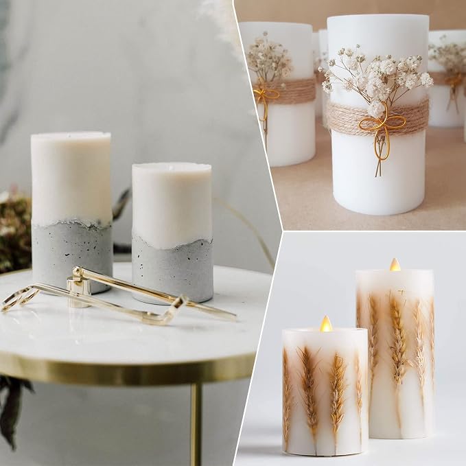4 Pcs Cylinder Candle Molds for Candle Making, Silicone Candle Molds | Pillar - Image 2