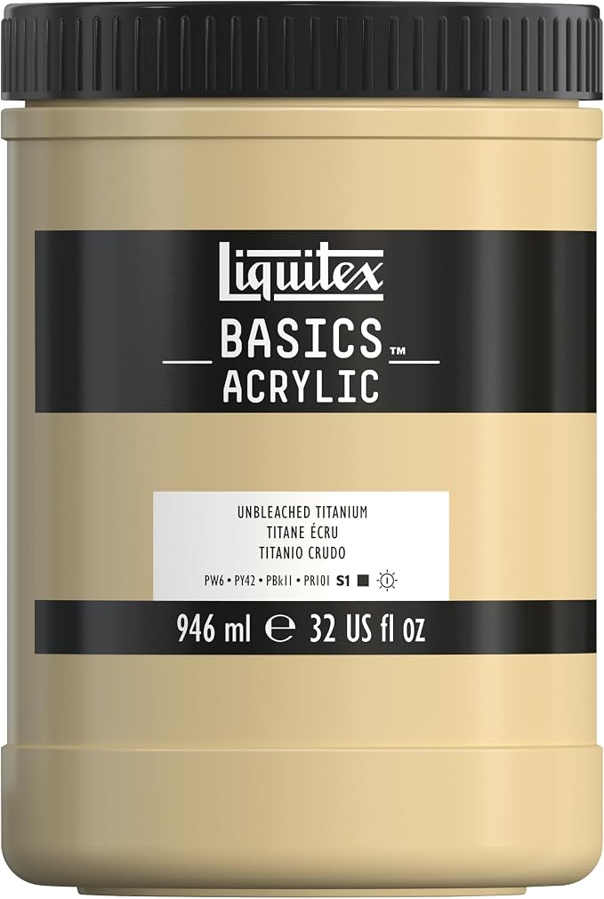 Liquitex BASICS Acrylic Paint, 946ml Jar, Unbleached Titanium by Liquitex