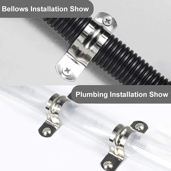 50 Pcs 3/4inch Rigid Pipe Strap,Two Hole Stainless Steel Strap U Bracket, Widened Tube Strap Tension Clip Assortment Kit Heavy Duty Pipe Clamp（25mm）