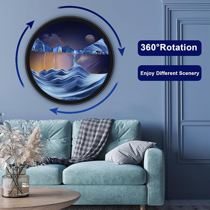 Mtadmai 24" Moving Sand Art, 3D Sand Art Pictures Deep Sea Sandscape Living - Image 8