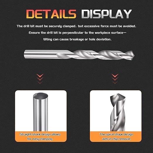Drill Bit, 10.5mm Cutting Diameter, 4241 HSS 118° Cutting Angle Uncoated Bright Versatile Jobber Bits - (Applications: for Drilling Plastic Wood Soft Metal), 5-Pieces