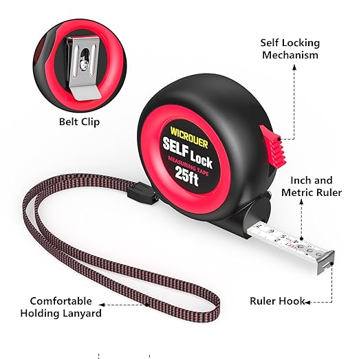 Gifts for Dad, Dad Gifts from Son Daughter, Tape Measure25FT Self-Locking, Steel Made Retractable Measurement, Imperial/Metric Scale, Easy to Read, Used for Architects, Carpenters, Handicrafts. (25FT)