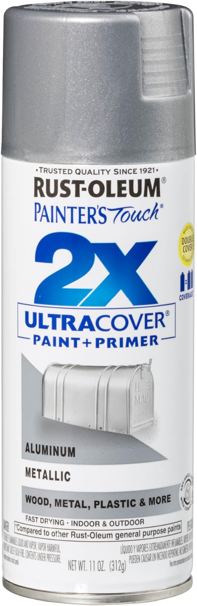 Rust-Oleum Painter's Touch 2X Ultra Cover Spray Paint, Metallic Aluminum | by Rust-Oleum
