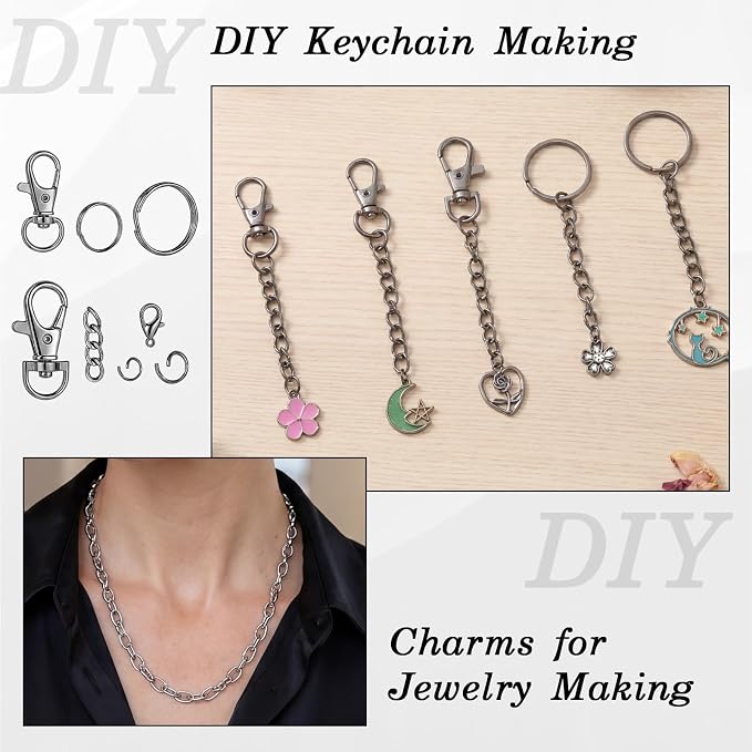 1130PCS Keychain Making Kit Jump Rings - Image 4