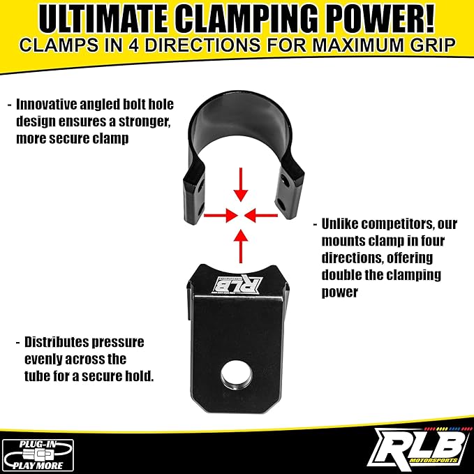 Light Bar Mount (1 PC-Single) UTV A-Pillar POD Light Mount by RLB MOTORSPORTS (2")