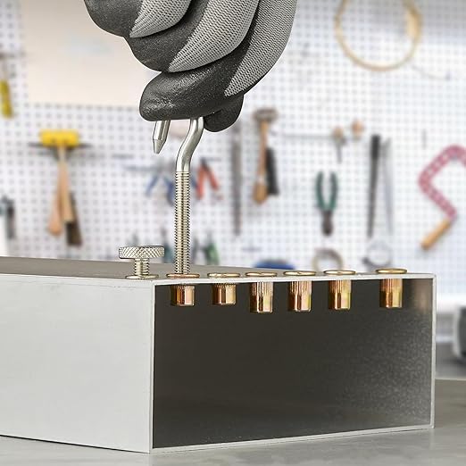 Rivet Nut Installation Tool Set Flat Head Rivnut Threaded Insert Nut Kit SAE & Metric for Metal Heavy Duty Zinc Plated Nutsert (3/8-16(Rivet Nut-30pcs, Stainless))
